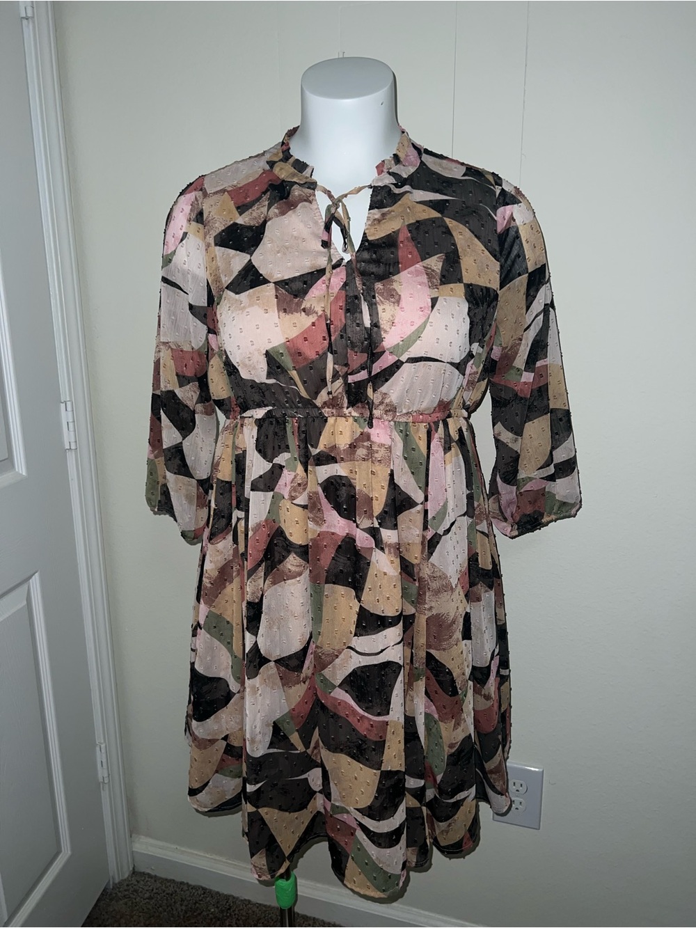 Torrid Multicolor Abstract Patchwork Blouson Dress